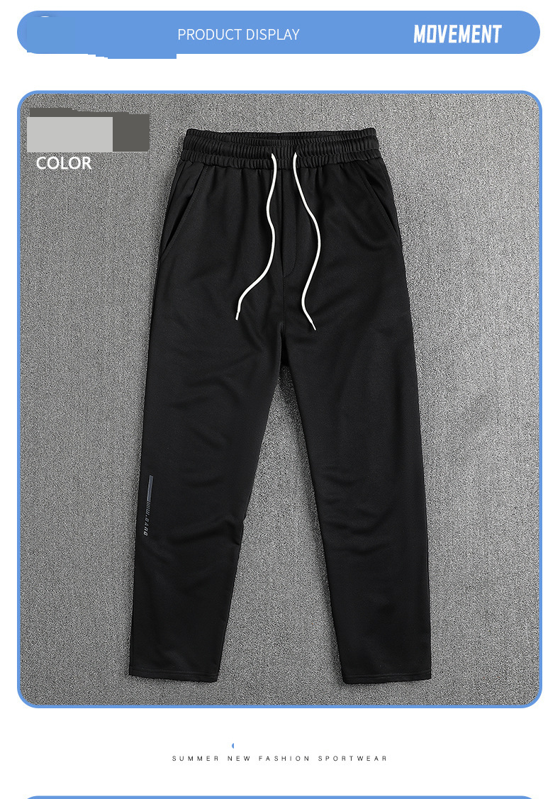 Pantalon de sport fin d'été pour homme, nouveau style, léger, séchage rapide, décontracté, poignets respirants_voghion.com