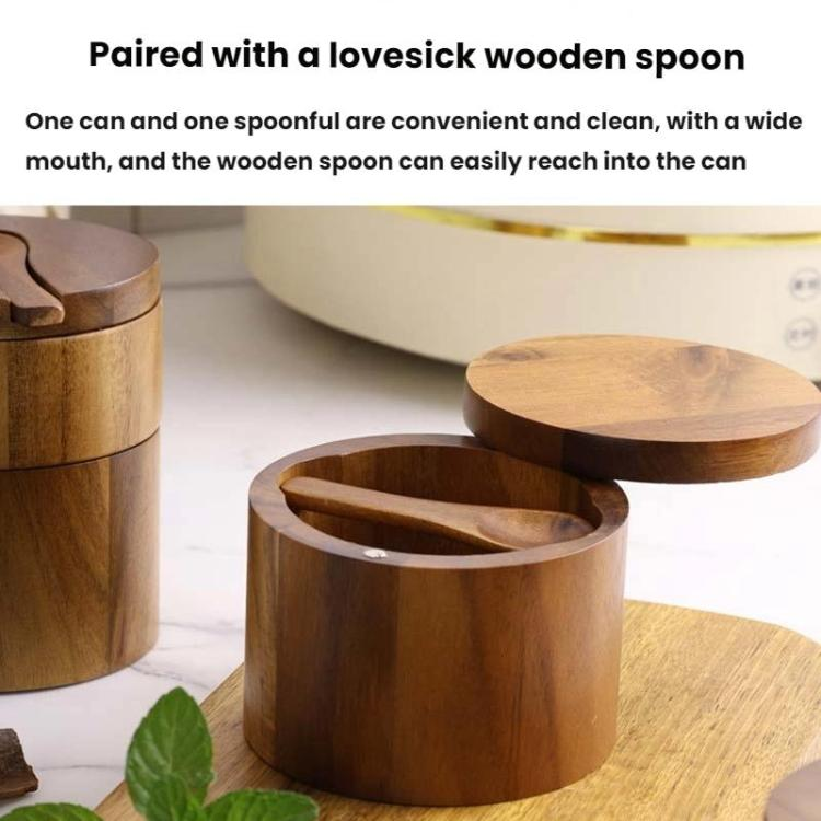 Wooden Salt Jar Storage Box Seasoning Jar With Lid_voghion.com