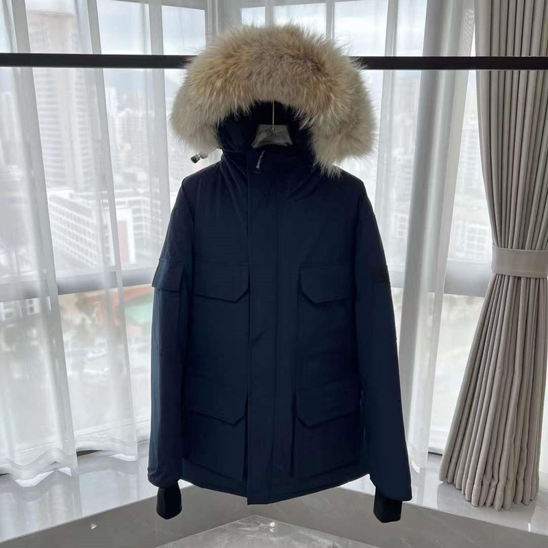 Herrenbekleidung Premium Expedition Parka mit echtem Wolfspelzbesatz – Wasserdichter Wintermantel für Männer und Frauen, ultrawarme Entendaunenjacke_voghion.com