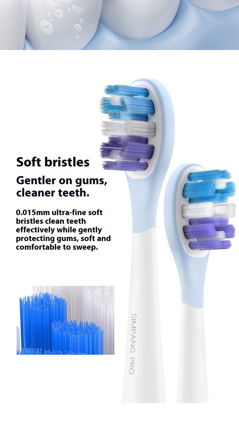 Elektrische Zahnbürste – 5 Modi, 40.000 U/min, Akku mit über 50 Tagen Laufzeit, UV-Desinfektionsbasis, IPX7-wasserdicht (3 Bürstenköpfe, Geschenkbox, Weiß/Rosa/Blau)_voghion.com