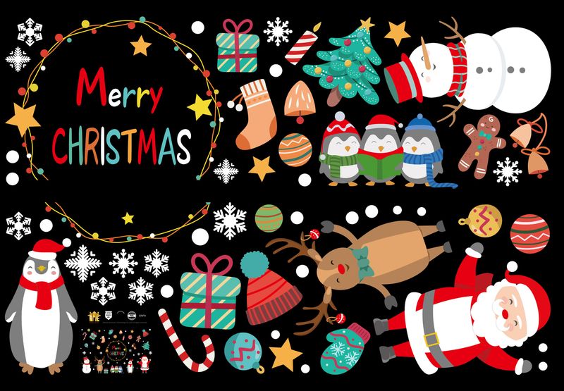 Calcomanías festivas para ventanas y paredes: decoraciones navideñas y de Año Nuevo, pegatinas autoadhesivas de PVC para el hogar, la tienda y la oficina._voghion.com