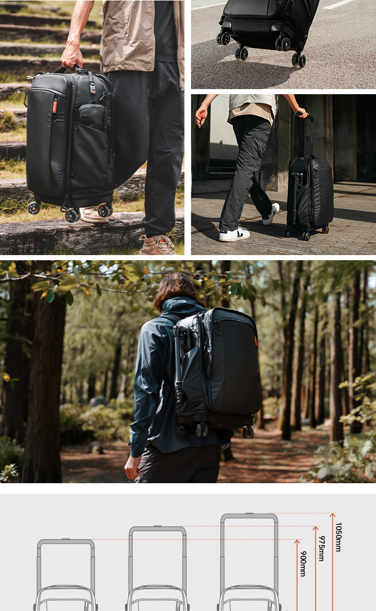 2-in-1 Camera Backpack With Wheels, DSLR/SLR/Mirrorless Bag For Travel Photographers, Rolling Lage With Tripod &_voghion.com