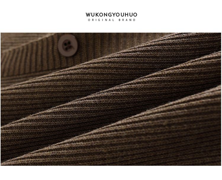 Veste-chemise en maille vert militaire pour homme, col châle – Pull décontracté oversize à manches longues (Coupe droite, Idéale pour la superposition printemps/automne, M-3XL)_voghion.com