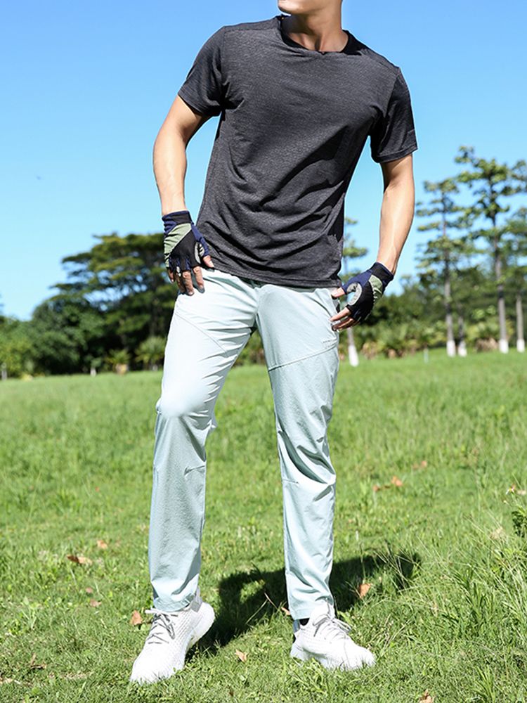 Sommar lätt och tunn svett för män Andas snabbtorkande Utomhussport Golfbyxor Stretch Nylon Fritid Lång bana_voghion.com