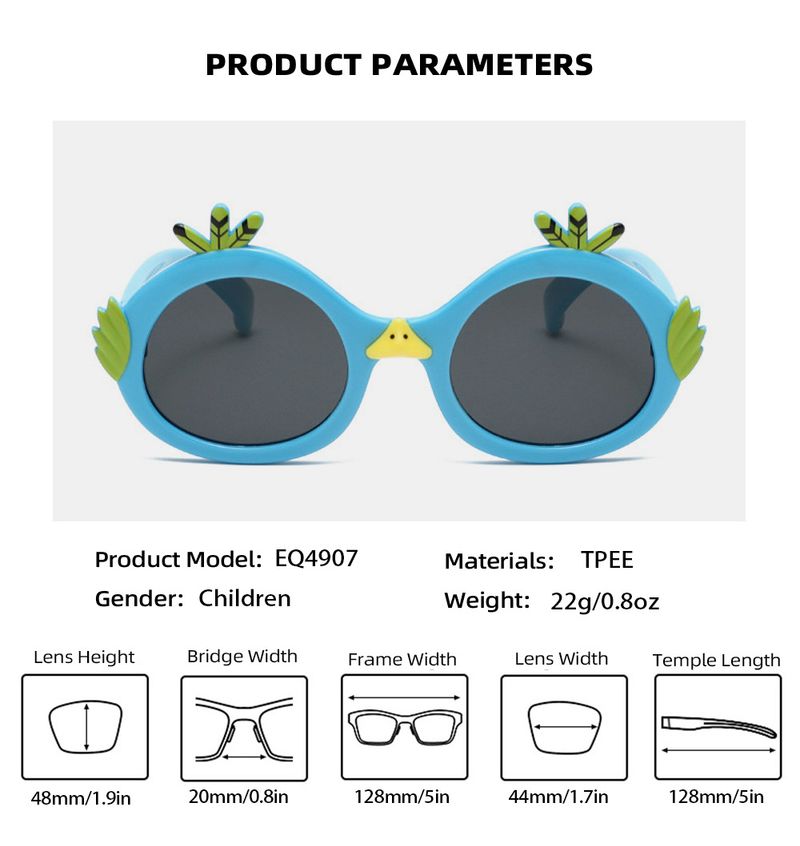 Occhiali da sole per bambine, a forma di piccolo pollo giallo, con montatura giocattolo, a forma di animale, per esterni, polarizzati, anti-ultravioletti_voghion.com