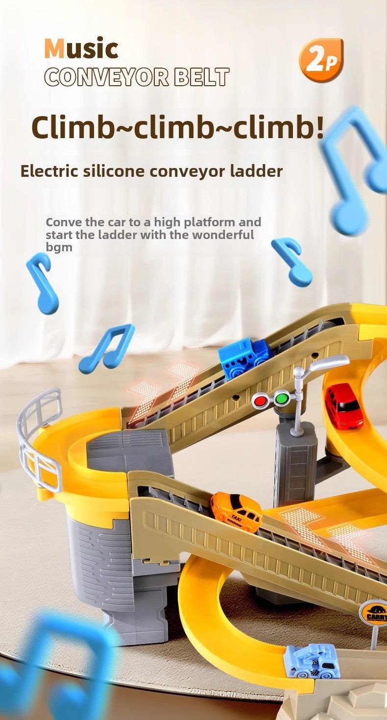Children's Engineering Railcar Coasting Small Train Parking Lot 3-year-old Boy Toy Puzzle Car Big Adventure_voghion.com