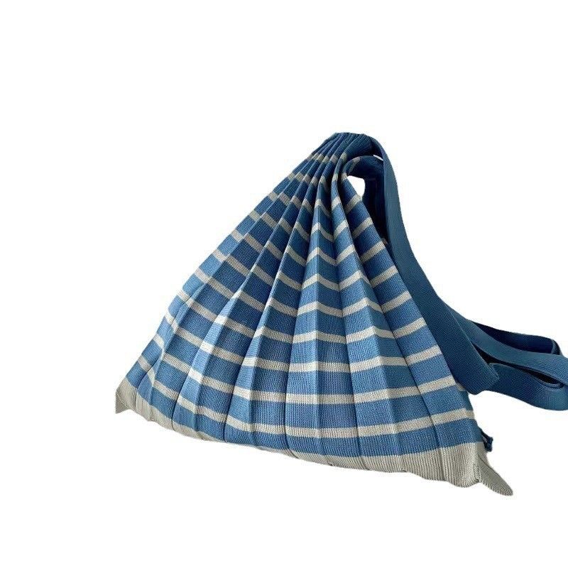 Borsa a tracolla da donna con design di nicchia, borsa a tracolla in maglia a contrasto di colore, borsa a mano, borsa a mano, borsa a mano_voghion.com