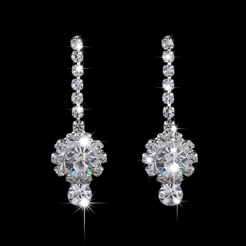 Gioielli unisex Moda matrimonio acqua diamante collana orecchini set luce classico gioielli fiori set di gioielli da sposa_voghion.com