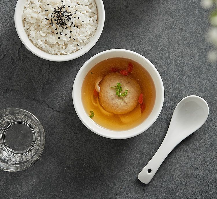 Creative Rice Home Use 2023 New High-end Tableware Ceramic Spoon Single 4.5inch Small Eating Bowl_voghion.com