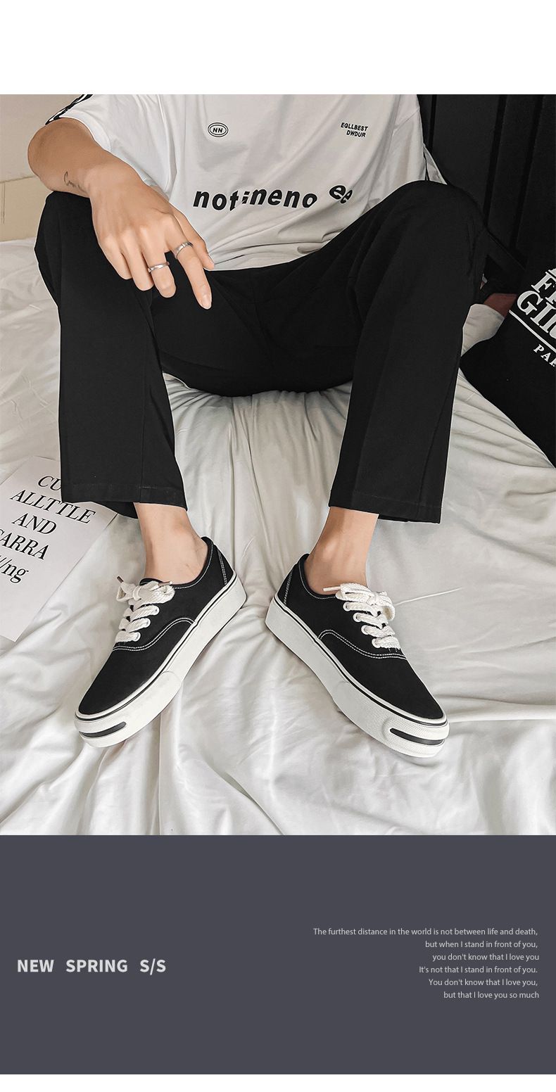 2025 nové studentské nízké plátěné boty, sportovní a volnočasové skateboardové boty, výklenkový design, pánské boty s otevřenou pusou X210_voghion.com