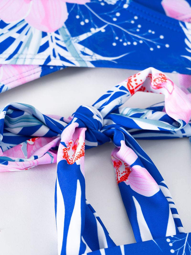Dammekleeder Moud Dräi-Stéck Bikini mat méifaarwegem Drock_voghion.com