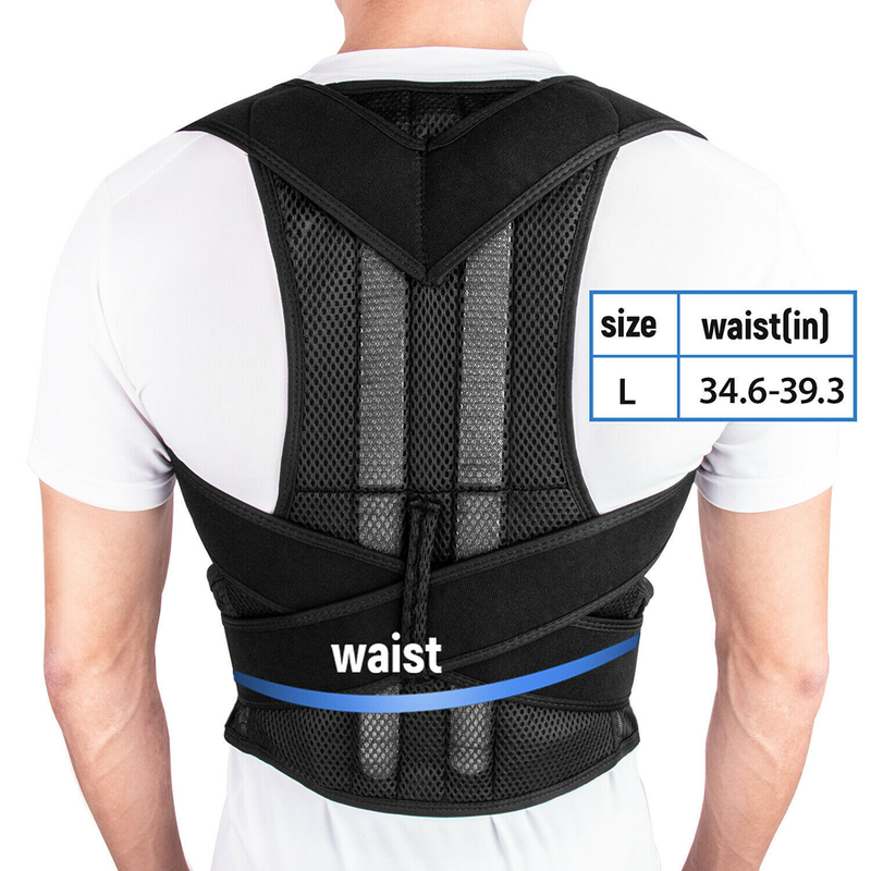 Greenhome Ajustable Unisex Espalda Postura Corrector Soporte Lumbar Brace Cinturón Correa Corsé_voghion.com