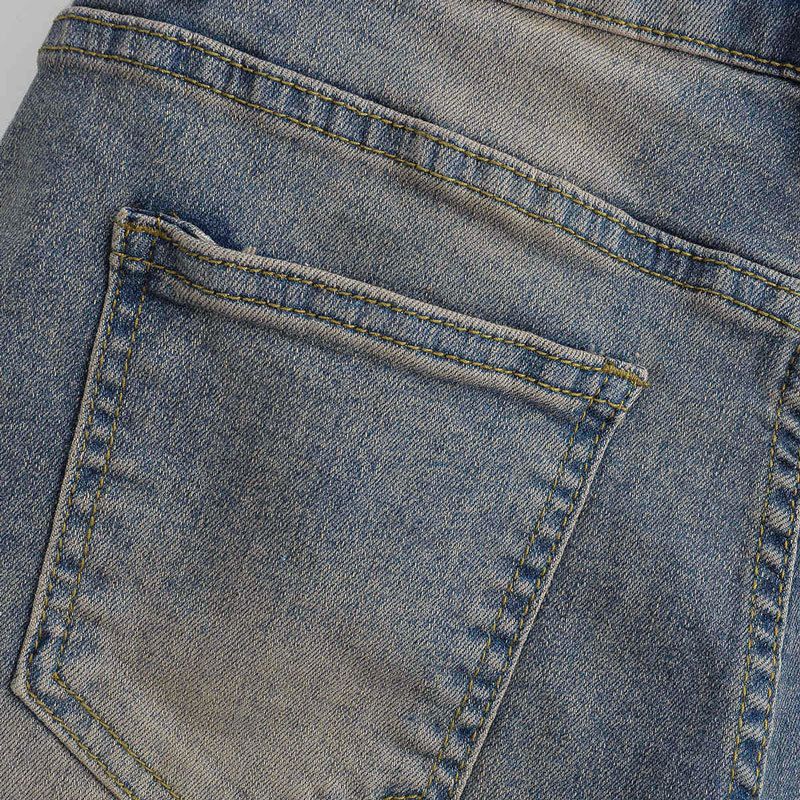 Shorts in denim americano da donna con ragazze piccanti, base stile Instagram, vita alta elastica a trapezio, glutei avvolti,_voghion.com