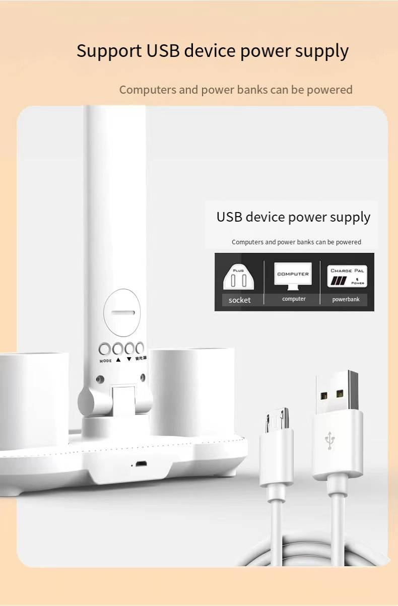 Desk lamp for study, special for college student dormitory, eye protection, plug-in bedside lamp, desk reading, multi-function pen holder lamp_voghion.com