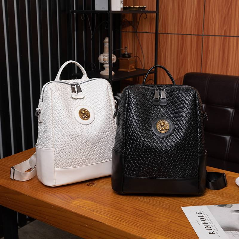 Fashion Soft Leather Backpack Women's Large Capacity Travel Backpack High Set Light Luxury_voghion.com