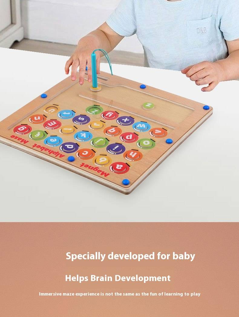 Ahşap Oyuncaklar çocuk bulmaca oyuncakları, dijital renk sınıflandırması, biliş, Montessori öğretim araçları, manyetik kalem hareketi, boncuk yürüyüş labirenti_voghion.com