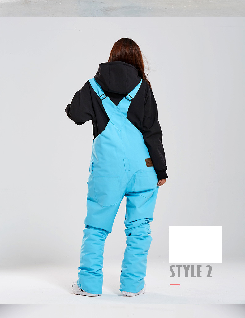 Ski overalls Snowboard double board waterproof black ski winter ski indoor skiing new snow pants_voghion.com