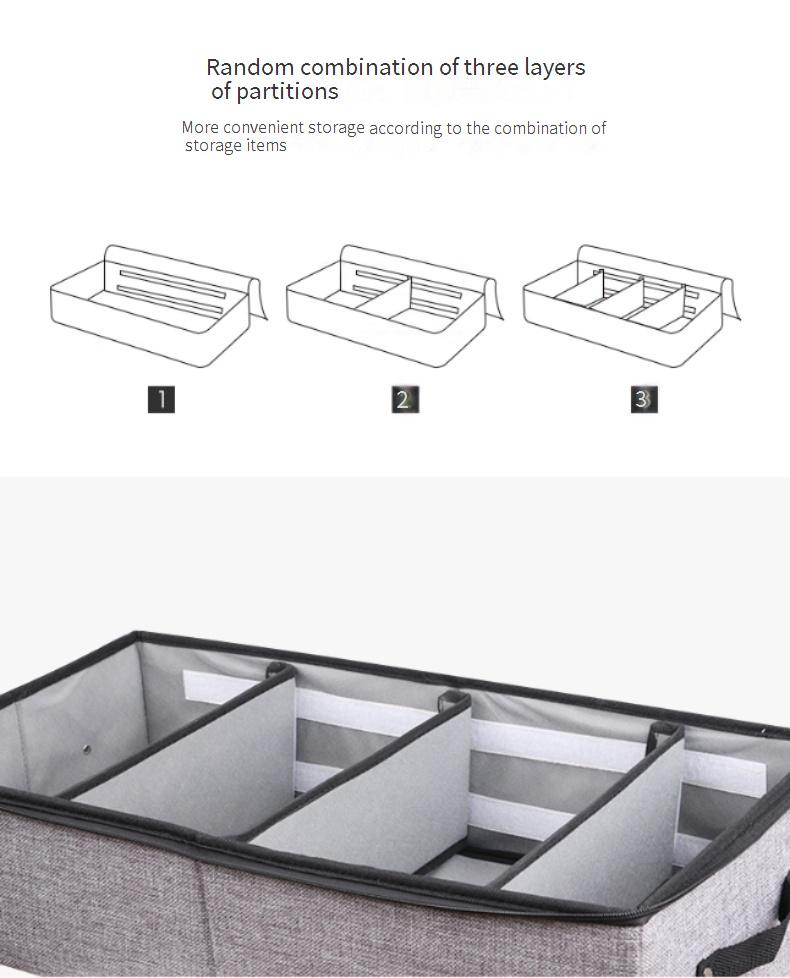 Home Improvement Lanfeng Foldable Compartment Shoe Box Storage Box Thickened Fabric Transparent Shoe Box Dustproof Bed Bottom Shoe Storage Box_voghion.com