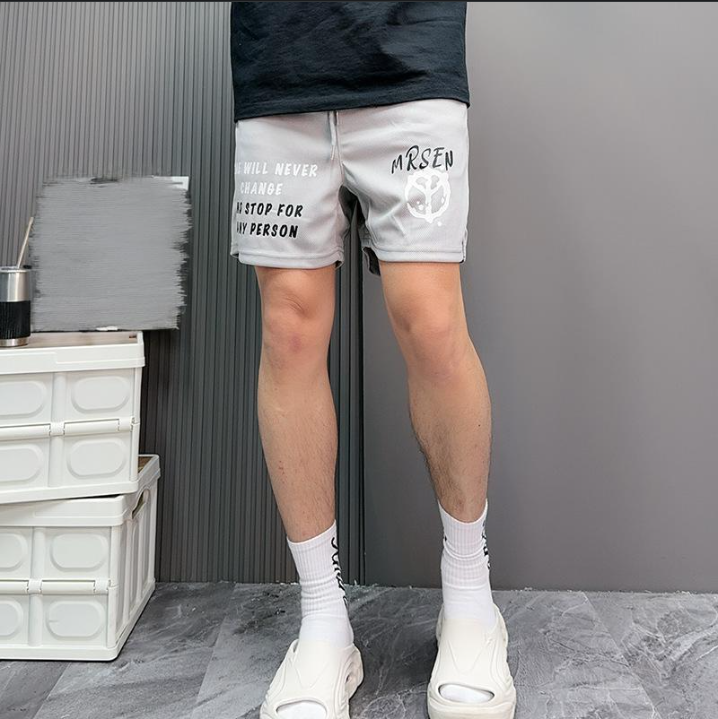 Basketbalshorts Knielange shorts voor jongens Zomer Trendy merk Ins Losse letters High Street Couple Four Points Broek_voghion.com