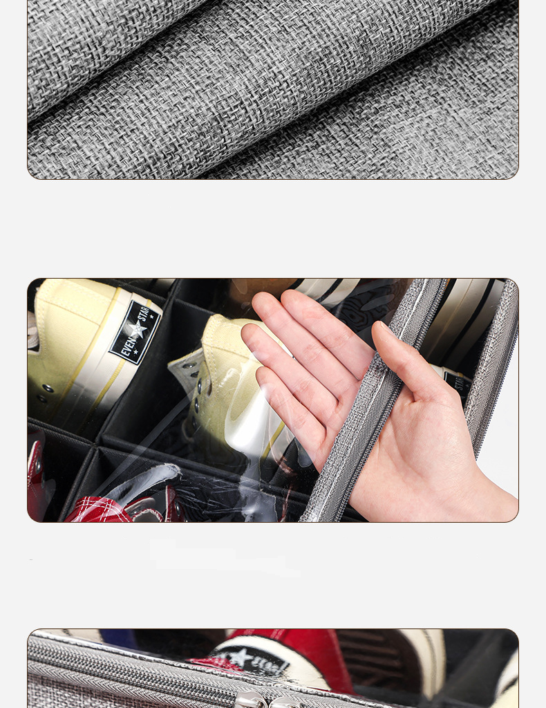 Family Organizer 16 Grid Shoe Storage Box Household Large Capacity Adjustable Storage Artifact Shoe Box Dustproof Storage Box_voghion.com