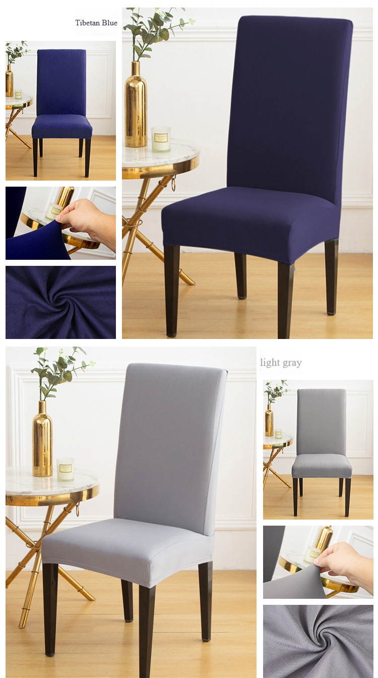 4-Piece Milk Silk Chair Covers - Solid Color Full Coverage Slipcovers For Dining Chairs, Elegant Home Decor & Dust-Proof_voghion.com