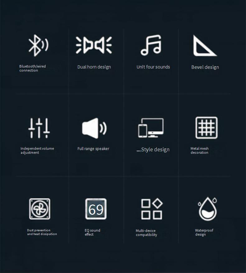 Taşınabilir Hoparlörler Uzun Şerit Bilgisayar Ses Masaüstü Ev Masaüstü Hoparlör Dizüstü Kablolu Bluetooth Küçük Hoparlör Süper Ağır Subwoofer_voghion.com