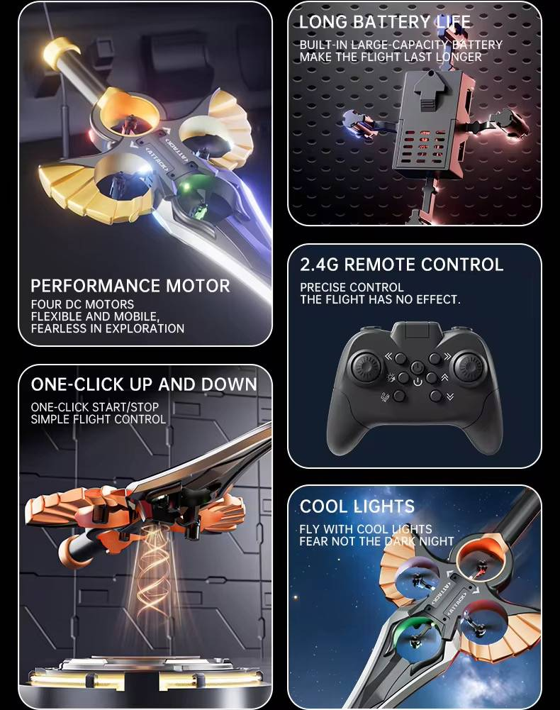 Sword - Flight Somatosensory - Controlled Flying Sword UAV Model Toy, Gift - Worthy Airplane Model_voghion.com