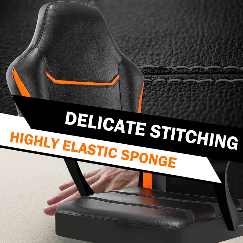 Ergonomischer Gaming-Stuhl, multifunktional mit einstellbarer Höhe, Verbindungsarmlehnen und hochdichtem Kissen, Bürostuhl, Schwarz_voghion.com