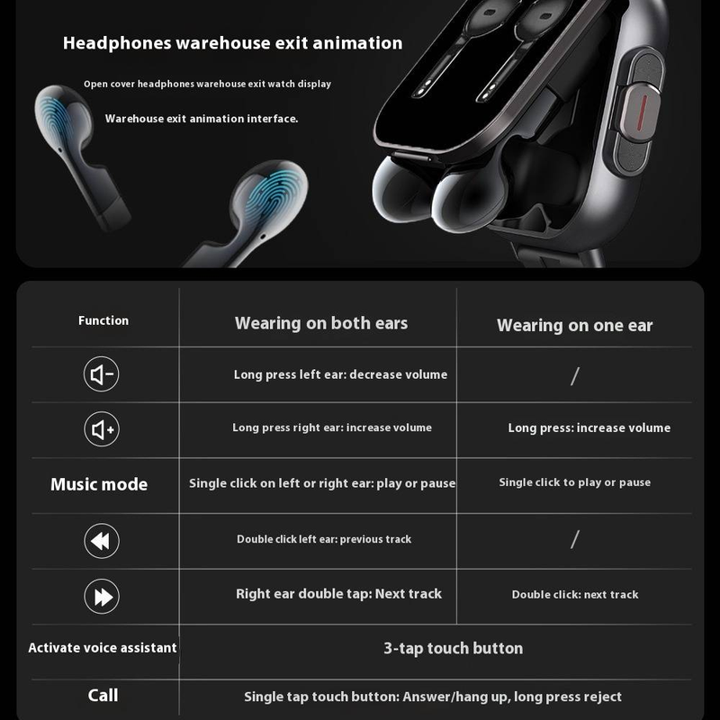 D8 Smartwatch With Bluetooth Calling & Built-in Wireless Earbuds, Full Touch Screen, Heart Rate/Blood Oxygen/Sleep Monitor, IPX6 Waterproof_voghion.com