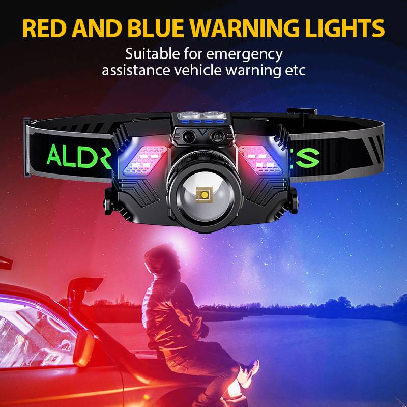 New Strong LED Headlights, Super Bright, Waterproof, Charging, Long Range, Outdoor Head-Mounted Fishing, Night Fishing, Zoom Sensing_voghion.com