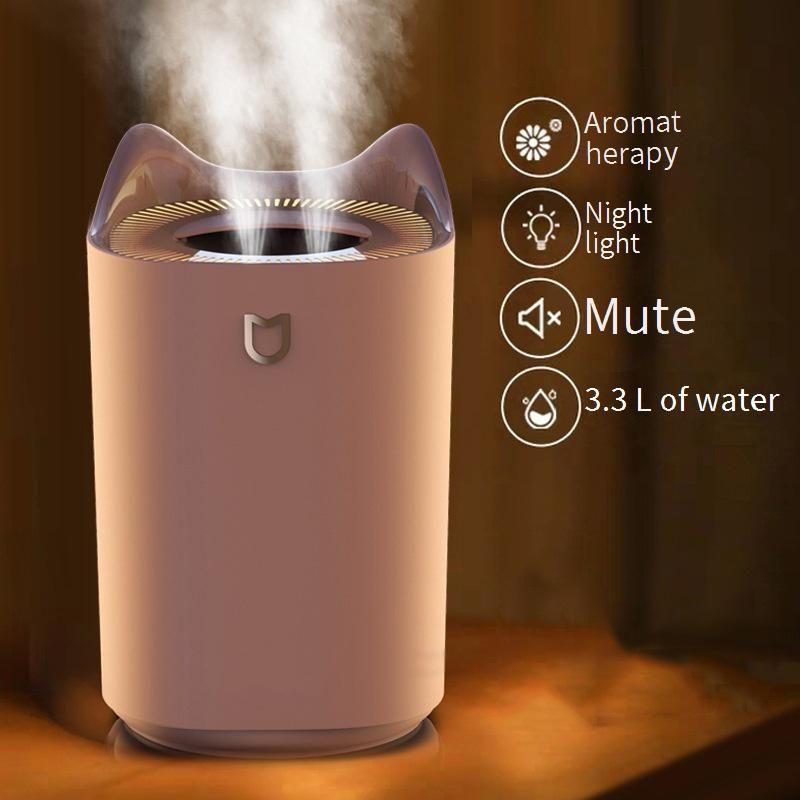 Mini umidificatore USB con luce notturna colorata, grazioso design a forma di animale per casa e auto, funzionamento ultra silenzioso, diverse opzioni di colore._voghion.com