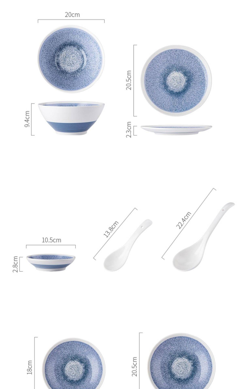 Hand-Painted Ceramic Dinnerware Set, Unique Underglaze Color Retro Style Plates & Bowls, Microwave Safe Dish Set For Home & Gifting_voghion.com