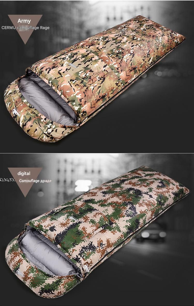 Upgrade Down Sleeping Bag - Sacco a pelo mimetico ultraleggero per esterni con accesso manuale e design collegabile per 4 stagioni_voghion.com