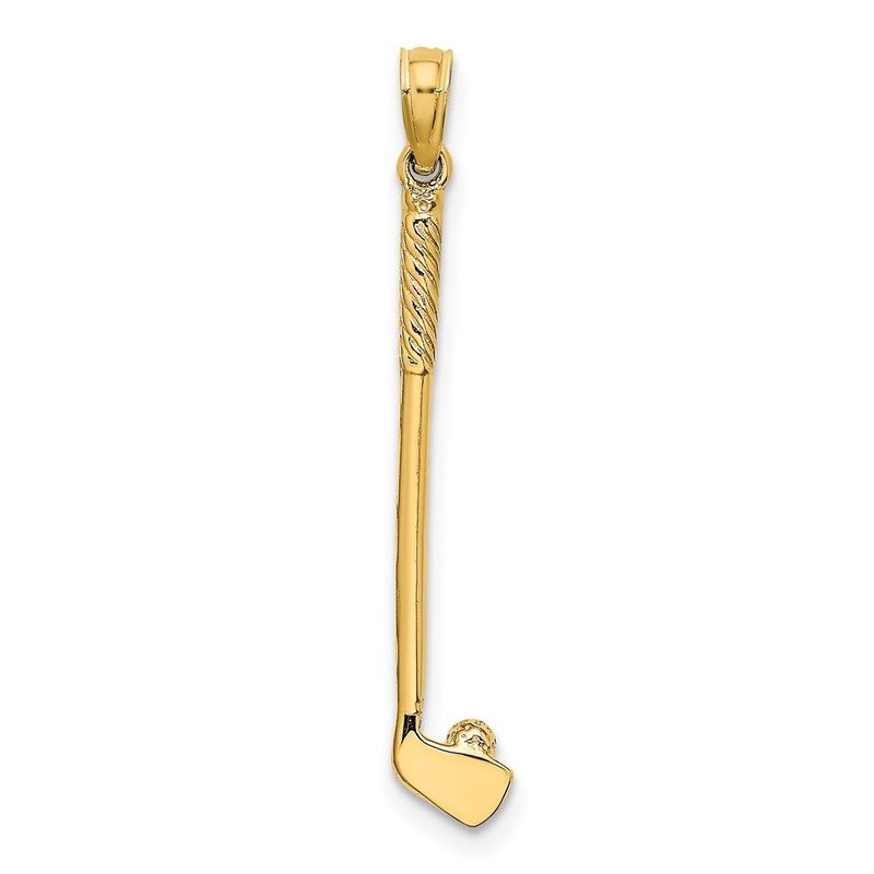 14k 3-D Single Golf Club With Ball Charm_voghion.com