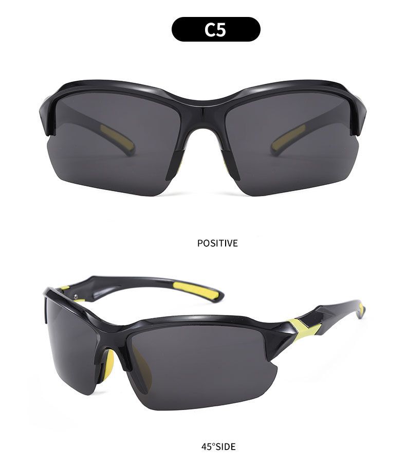 Polarisierte Sport-Halbrahmen-Sonnenbrille für Herren, Sonnenbrillen zum Radfahren und Laufen, leichte Augenschutzbrille_voghion.com