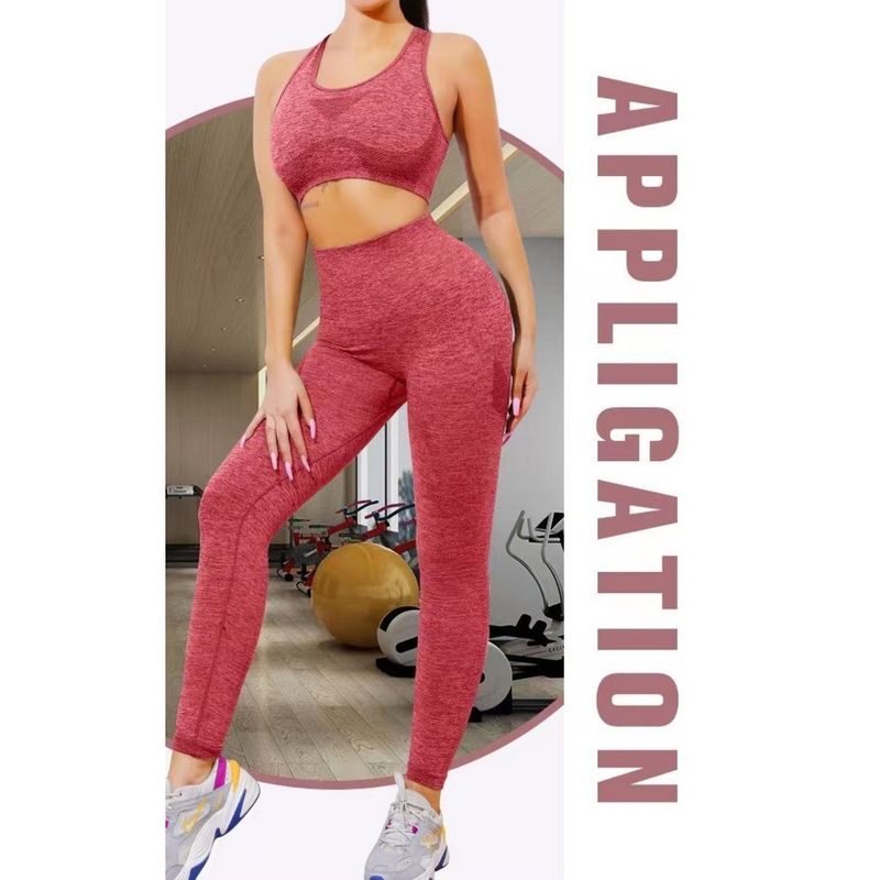 Cross-Border Sports Peach Butt Tank Top Bra Long Pants Two-Piece Set High Waist Elastic Breathable Butt-Lifting Fitness_voghion.com