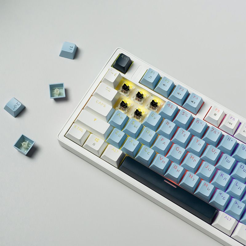 Zifriend Russian AG104 Wired Customized Mechanical Keyboard Mixed Light Gasket Structure Russian Arrangement_voghion.com