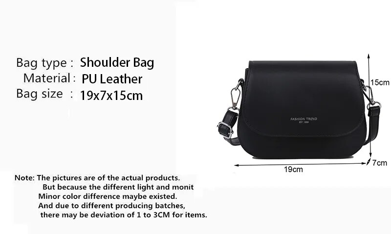 Yogodlns Borsa a tracolla a sella alla moda da donna in pelle PU Borsa a tracolla semplice con patta in tinta unita Borsa a tracolla firmata_voghion.com