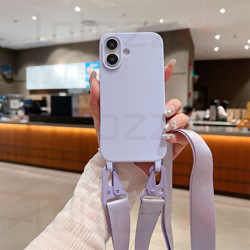 Luxury Crossbody Necklace Cord Strap Case For iPhone 16 15 14 12 11 13 Pro Max XR X XS 7 8 Plus Soft Shockproof Protection Cover_voghion.com