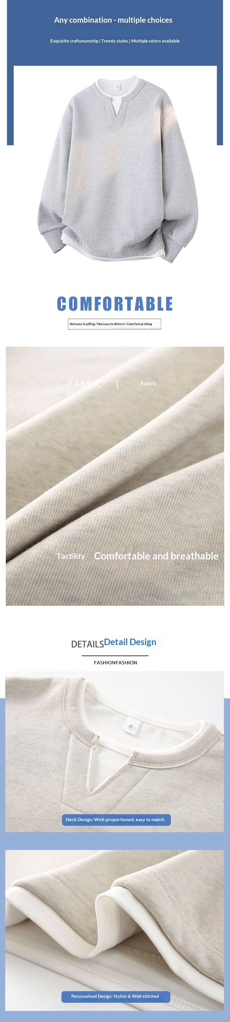 Loom Loom 2025 Winter Hot Herren-Sweatshirt mit Fleecefutter, dicker, farbiger Baumwolle, Scherenkragen, zweiteiliger Modetrend_voghion.com