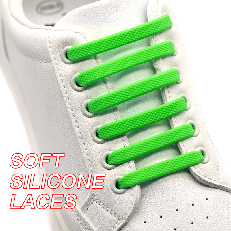 Nieuwe 16 stuks elastische veters alle sneakers siliconen stretch unisex mode geen stropdas schoenveter rubberen band schoenveters_voghion.com