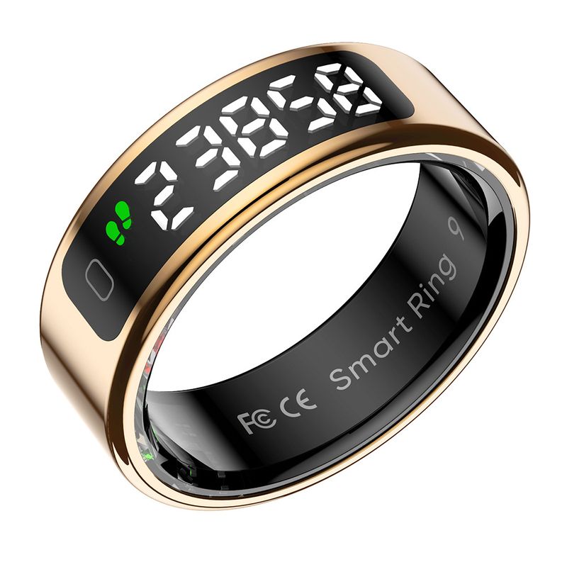 Anello intelligente R11+ con schermo di visualizzazione, controllo gestuale, sonno, frequenza cardiaca, ossigeno, salute, passi, calorie, esercizio._voghion.com