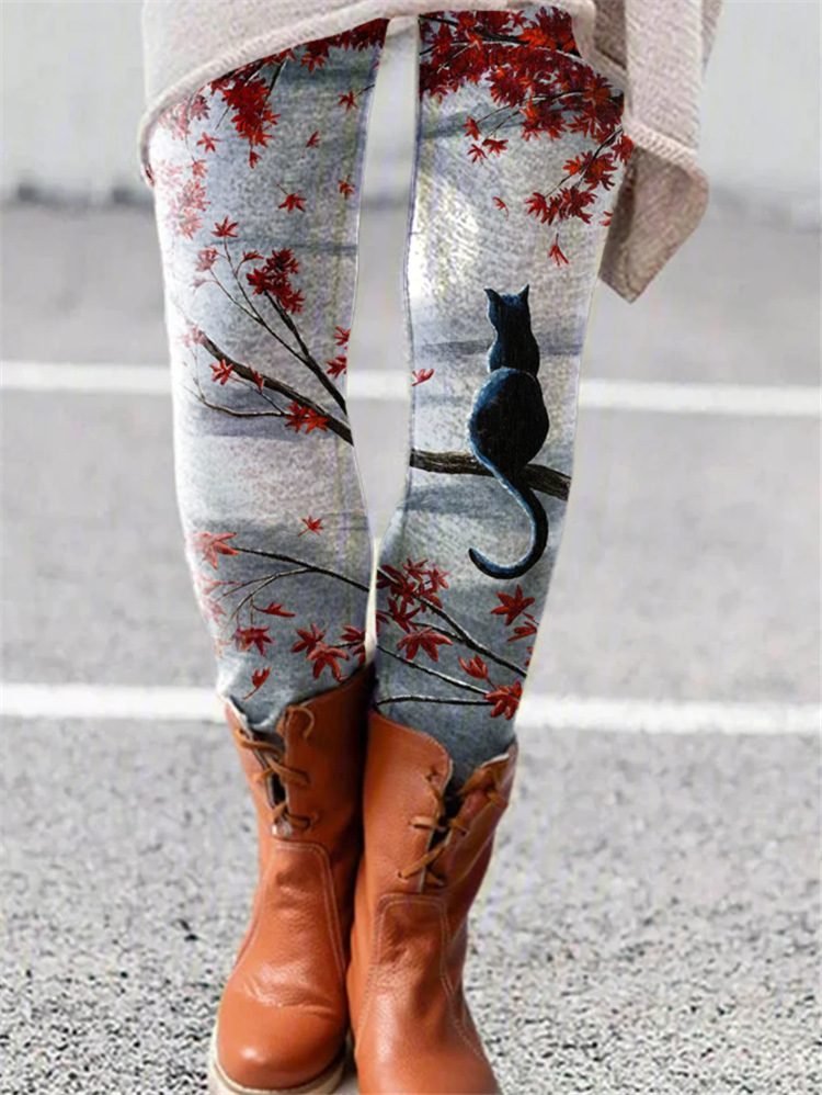 Pantaloni stivali leggings elastici Joker stampati da donna_voghion.com