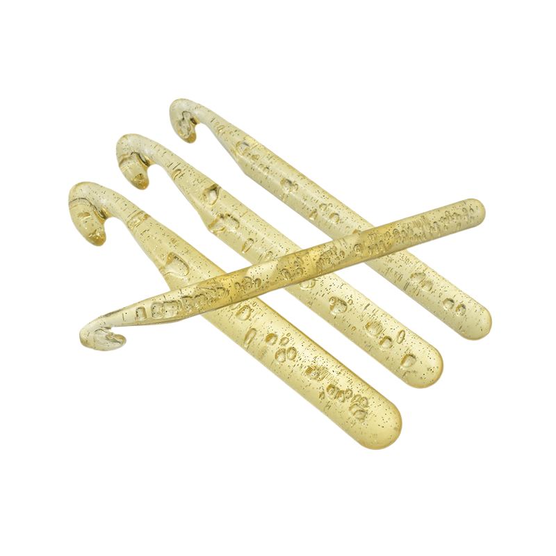 4pcs/1set Crochet Needle Thickened Plastic Crystal Large Hooking Needle Extra Thick Thread Carpet Set Of 4 Models_voghion.com