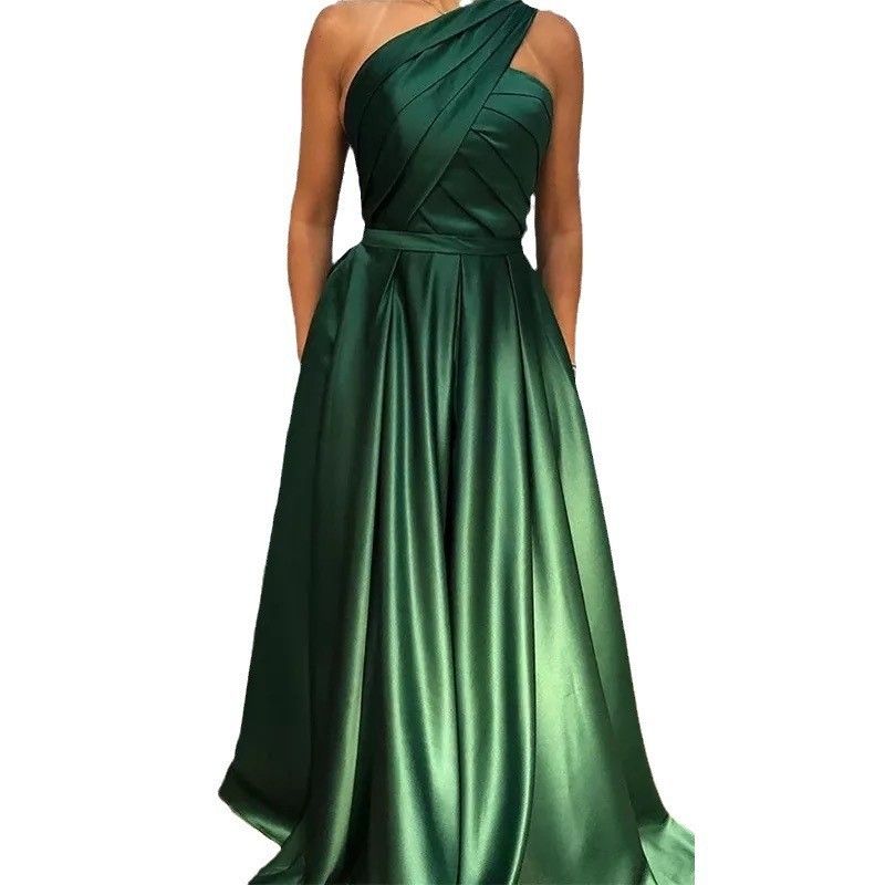 Women's Clothing Evening Dress Birthday Party Tutu Skirt Green High Split Sexy Robe_voghion.com