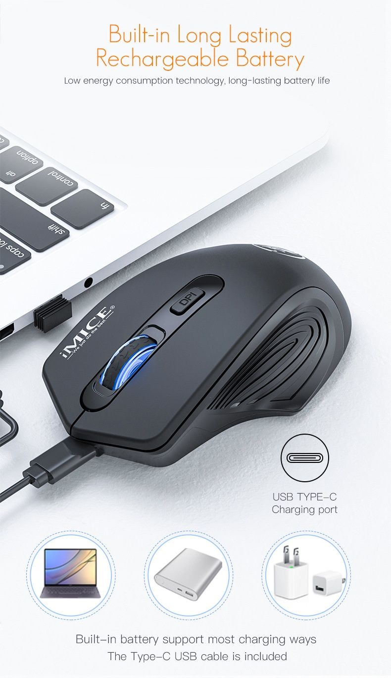 Digitex Digitex New IMICE Built-in Charging Function G-1800 Silent 2.4G Wireless Bluetooth Dual Mode Mouse_voghion.com