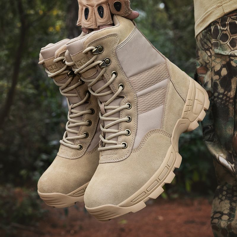 Combat Boots For Men, Outdoor Hiking And Mountaineering Boots For Men, Tactical Boots For Men, High Top Desert Boots For Men, Field Boots For Men_voghion.com