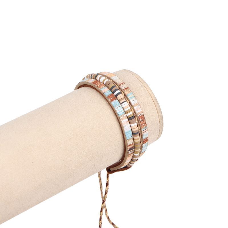 Bohemian Leather Cord Bracelet PU Adjustable Couple Wristband Jewelry Accessories_voghion.com