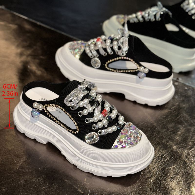 Women's Plus Size Summer 2025 Casual Sneakers - Breathable Lace-Up Slip-On Shoes With Mid Heel For Comfort & Style_voghion.com