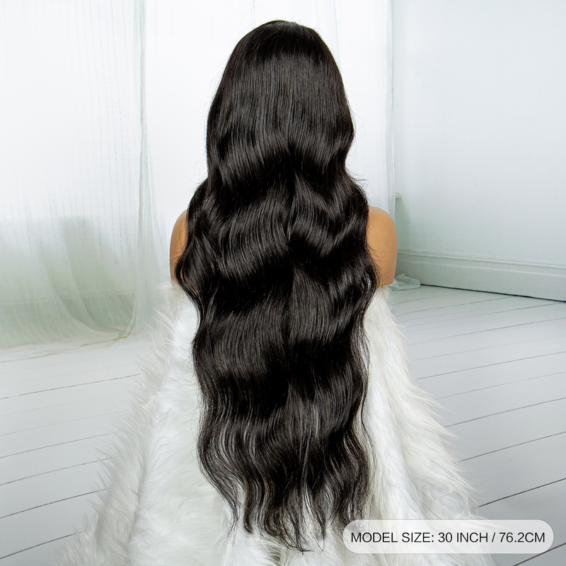 180% πυκνότητα βραζιλιάνικων μαλλιών 13x4 Pre-Lace Hair περούκα Τα μακριά κυματιστά ακουστικά περούκας είναι κατάλληλα για γυναίκες να φορούν με φυσικό τρόπο_voghion.com